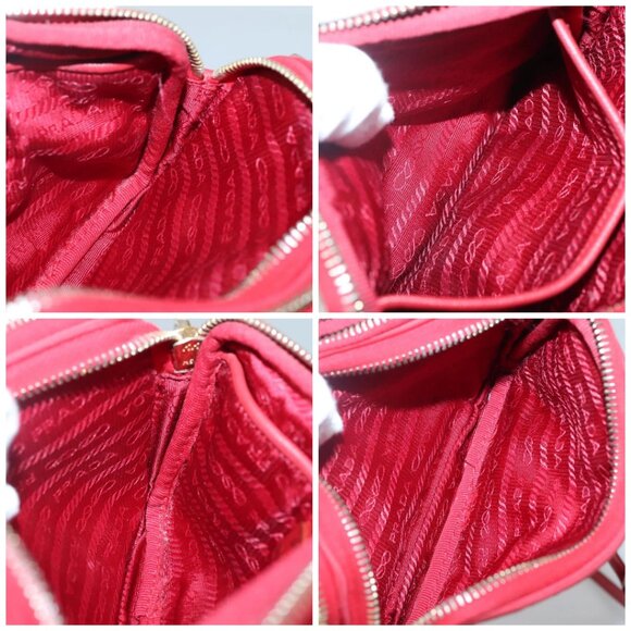 PRADA Shoulder Bag Nylon Red Gold Auth 136649 - Picture 16 of 16
